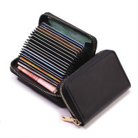 Cartera De Tarjetas De Negocio Para Hombres Y Mujeres En Gris PU Cuero Protegido Monedero Con Cierre De Cremallera 20 Espacios Para Tarjetas - details 25