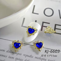 10Pcs Accesorios De Uñas De Aleación De Metal En Forma De Corazón Con Diamantes De Vidrio Para Diseño De Arte De Uñas - details 7