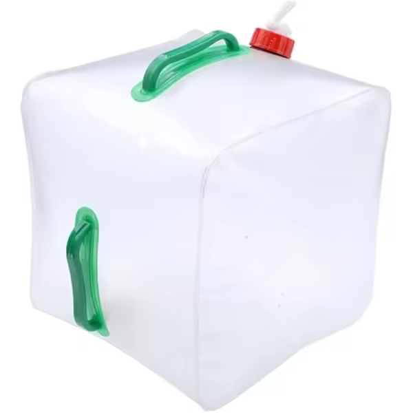 Contenedor de Agua plegable de 20 L with Grifo, transparent, portáthil y plegable, ideal para Oficina, camping, Jugos y cóceles. - 1