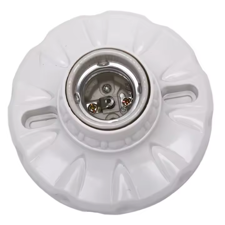 Soporte De Bombilla LED E27 De Cerámica Base Redonda Para Lámpara 6A 220V Soporte De Luces Colgantes Material ABS - 1