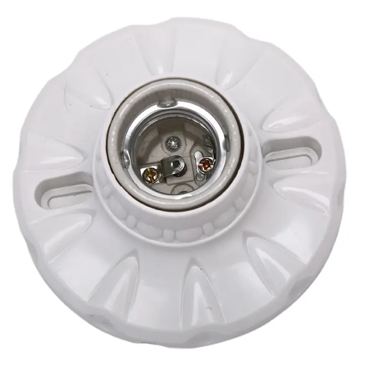 Soporte De Bombilla LED E27 De Cerámica Base Redonda Para Lámpara 6A 220V Soporte De Luces Colgantes Material ABS - 1
