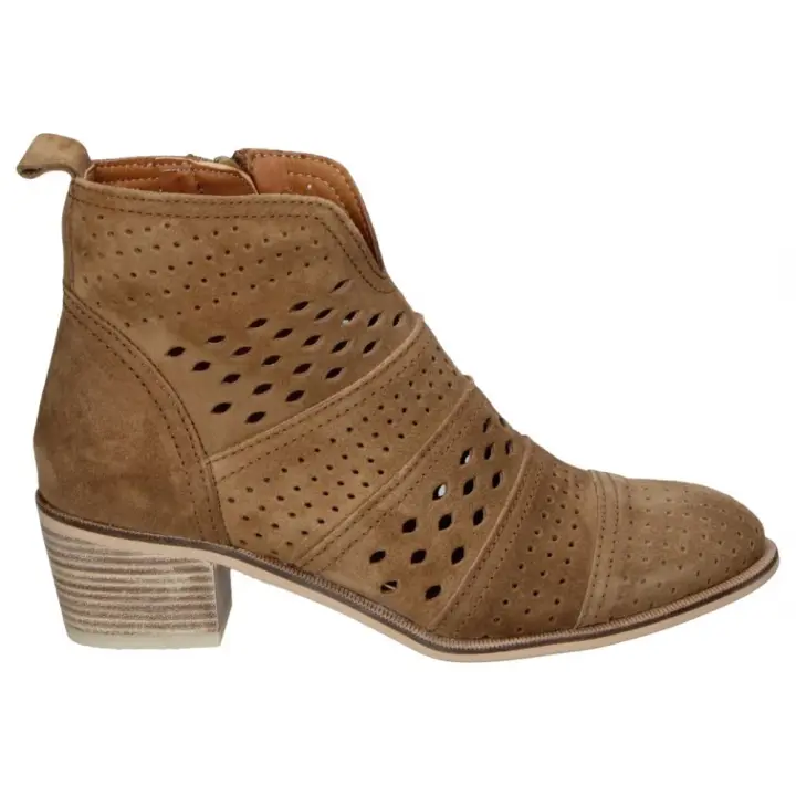 ALPE | Botines de Tacón Alpe para Mujer – Botín de Piel en Color Marrón – Botín Campero con Cierre de Cremallera – Cómodas y de Alta Calidad – Elegantes – Combinables y Versátiles – Modelo 5391 - 1