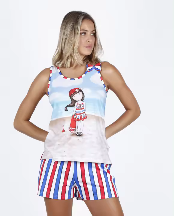 SANTORO GORJUSS Pijama Sin Mangas Beach Belle para Mujer - 1