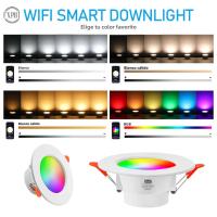 Lámpara De Techo Revestida Con LED 10W Bluetooth Control Remoto Por Alexa Y Google Home Luz Cambiante RGB Ajustable Para Sala De Comedor Material De Aluminio - details 11