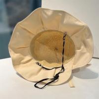Sombrero De Paja Panamá Para Mujer Verano Protección UV Gran Alas Con Cordón Sombreros De Playa Y Viaje Al Aire Libre - details 6