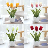 Bonsái Artificial De Tulipán Con Maceta Decoración Para Oficina Hogar Balcón Regalo De Boda Fiesta Adorno Externo Interior - details 1