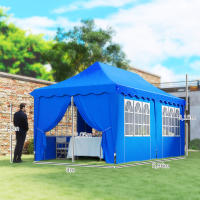 Outsunny Carpa Plegable Pop-up Gazebo 6x3 m Cenador Plegable con 6 Paredes Laterales Anti-UV Altura Ajustable Bolsa de Arena y Bolsa de Transporte para Camping Fiestas - details 2