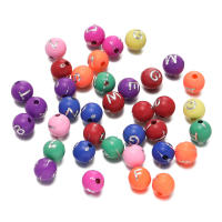 100pcs Lotes De Cuentas Redondas De Acrílico 8mm Letras A-Z Para Hacer Pulseras Collares Joyería Accesorios Espaciadores - details 6