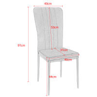 Juego de 2 sillas de comedor, sillas de cocina tapizadas, funda de terciopelo, estructura de metal - details 0