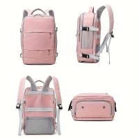 Mochila de viaje de gran capacidad para mujer, bolso de día informal, impermeable, antirrobo, con correa de equipaje y puerto de carga USB - details 6