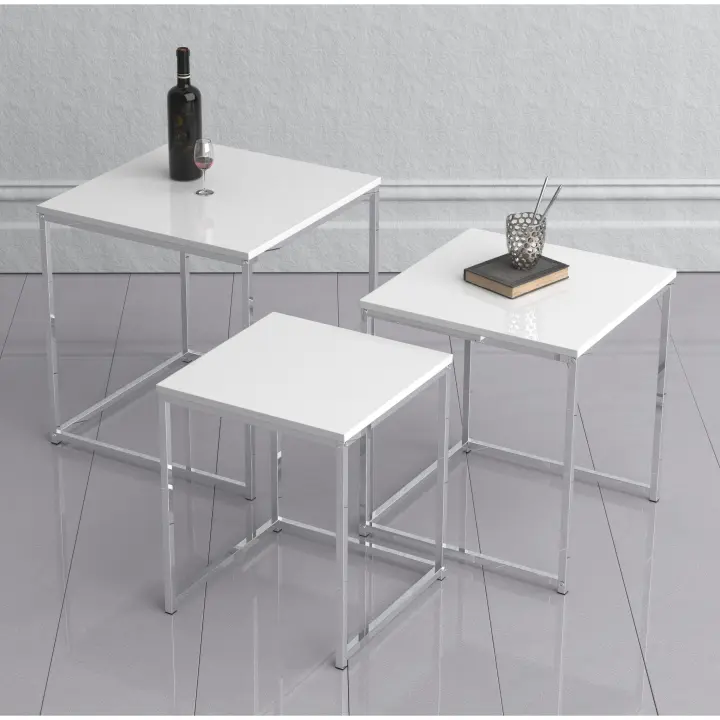Juego de 3 piezas mesa auxiliar mesa de centro mesa de sofá mesa de centro Glisal Juego de 3 piezas mesa auxiliar mesa de centro mesa de sofá mesa de centro Glisal - 1