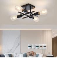 Modern Nordic 4-luz Techo, Base E27, Luz Colgante Para Sala De Estar, Dormitorio, Estudio (sin Bombilla) Material De Cuerpo Hierro - details 1