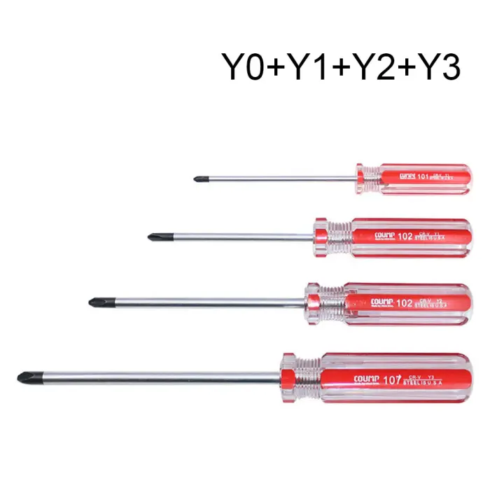 Juego De 4 Piezas De Destornilladores Tri-Wing Y-Shaped Nonslip Magnético Y0 Y1 Y2 Y3 Kit Multifuncional De Herramientas Manuales Material De Acero Cromo Vanadio - 1