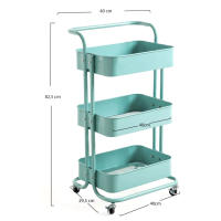 ORION91 CARRO RESISTENTE METALICO CON RUEDAS MULTIUSOS COLOR VERDE 82,5 x 40 cm – SpazioLuzio - details 1