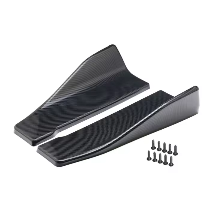 Spoiler De Coche Universal 35/48cm En Fibra De Carbono Negro Brillante Protección De Parachoques Lateral Y Borde Delantero Accesorios De Estilo Para Automóviles - 1