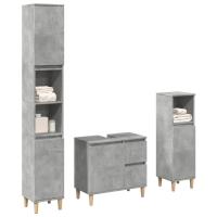 vidaXL Set muebles de baño 2 piezas madera contrachapada gris hormigón - details 0