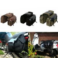 Bolsa De Selleccion Para Motocicleta De Gran Capacidad Impermeable De Lona Con Cuero Herramientas Laterales Para Viaje Y Montar Bicicleta - details 0