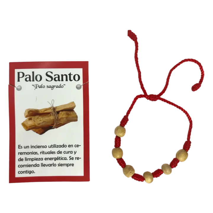 Pulsera 7 Nudos con Palo Santo 6 bolitas - HOSTENATURA Purificación y Protección - 1