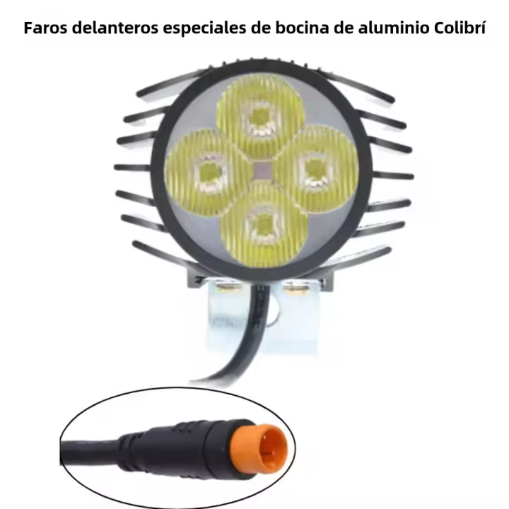 Luz Frontal De Bicicleta Eléctrica 36/48V Con Bocina 4pines 3pines Impermeable LED Para E-bike Accesorio De Bicicleta - 1
