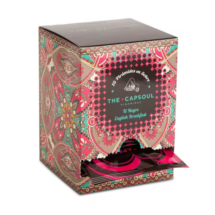 THE CAPSOUL.15 Pirámides Ensobradas de Té Negro English Breakfast. Permite una infusión rápida y superior, ofreciendo una experiencia de aroma y sabor. Este formato de bolsitas permite infusionar mejor que las bolsitas tradicionales. El rey de las mañanas - 1