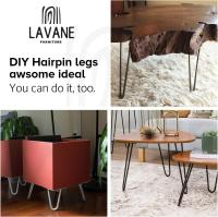 Patas de Mesa de horquilla de 20 cm (8 pulgadas), La Vane, 4 piezas, patitas de metal para muebles de mediados de Siglo, with protectores de suelo y tornillos. - details 1
