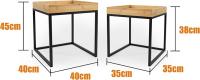 LIN HOME XZ-22166 Set 2 Mesas de Centro para Salón Cuadrada de Bambú y Metal - details 1