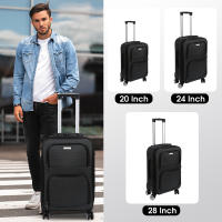 S7 STAR Juego 3 Piezas Maletas Blandas Ampliable 20+24+28 Pulgadas , Set Maletas Telas Ligeras de Viaje, Cabina Trolley Extensible con 4 Ruedas Dobles Giratorias 360, Equipaje Expandible Asa Telescópica Gran Capacidad,consigue un regalo gratis - details 4
