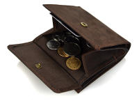 Cartera De Cuero Genuino Para Hombre Pequeña Y Delgada Con Bolsillo Monedas Portatarjetas Vintage Bolsa Para Dinero - details 7