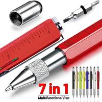 Bolígrafo Multifuncional 7 En 1 Stylus Táctil Con Destornillador Regla Nivel Refillable Y Lápiz De Punto De Escritura 1.0mm - details 0