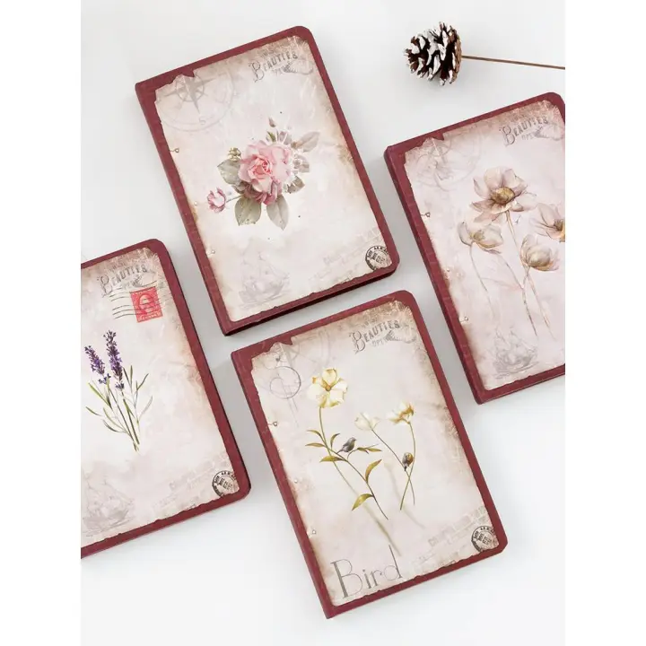 Creative Retro Dream Falling Flower Cloth Notepad Hard Surface Notebook Diary Book Note Book Stationery Gift Traveler Journal - 1