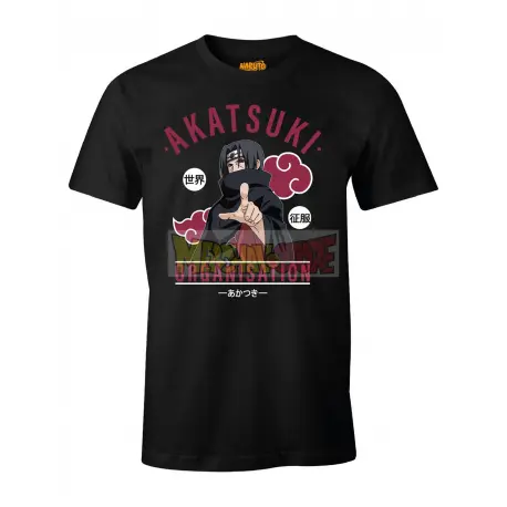 Camiseta adulto Naruto - Akatsuki Organisation negra Talla S Raíz MERCHAN-STORE Camisetas Naruto - 1