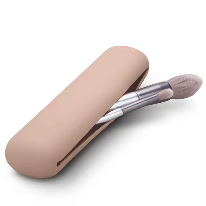 Porte bruchitas de maquillaje facial portáthil de silicona anticaídas magnético - Caqui - 1