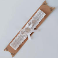 Garter De Boda Brillante Con Cristales Para Novia Accesorio De Túnel De Boda De Dos Piezas Material Poliéster Origen Hunan China - details 3