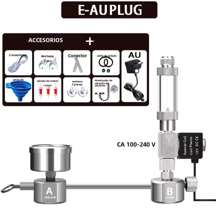 Kit De Generador De CO2 Para Acuario ZRDR DIY Con Contador De Burbujas Y Válvula De Solenoide Para El Crecimiento De Plantas Acuáticas - 1