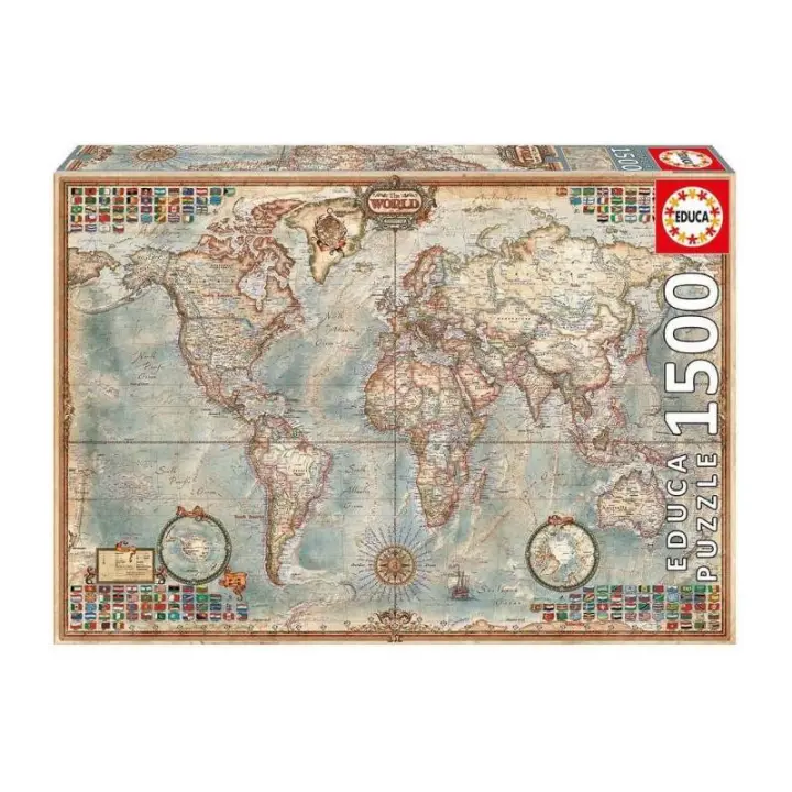 PUZZLE 1500 PIEZAS MAPA POLITICO DEL MUNDO DE EDUCA - 1