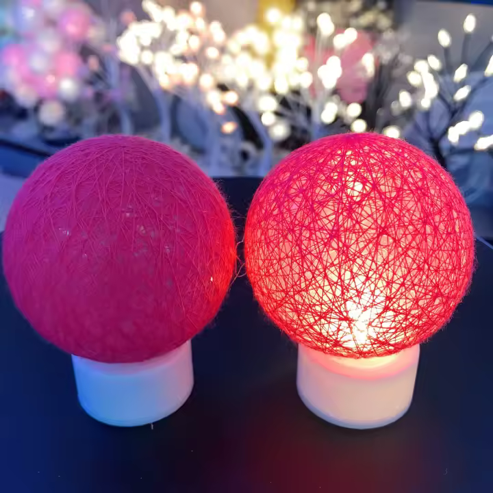 Luz De Noche LED Bola De Algodón Bombilla De Color Para Dormitorio Sala De Estar Fiestas Bodas Navidad Decoración Iluminación - 1