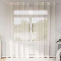 vidaXL Cortinas de gasa con ojales 2 uds 140x245 cm en color Rosa claro/orange/Arena y más | protección solar decorativa para ventanas hogar oficina dormitorio fácil de instalar - details 4