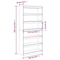 vidaXL Estantería/divisor espacios madera maciza pino 100x30x199,5 cm Mueble Almacenaje Estantería para Oficina, Estudio, Dormitorio Estantería/Librería/ mueble de Almacenamiento - details 7