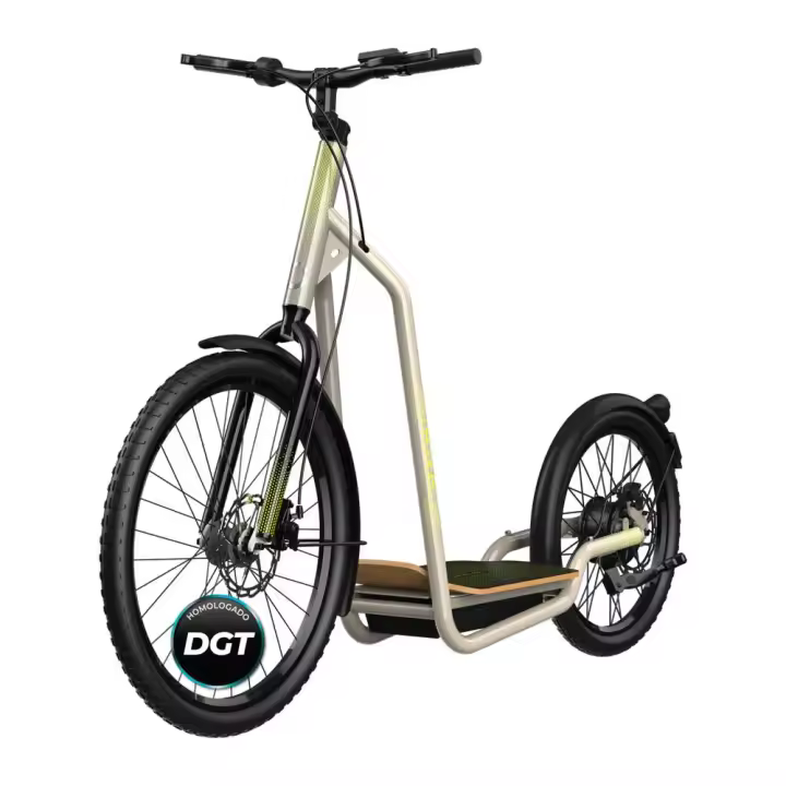 Bicinete Urban Bicinete eléctrico con motor de 1000 W (500 W nominal) y autonomía de 50 km. Rueda trasera de 20" y delantera de 26". Cumple con todos los requisitos de la nueva normativa española de circulación. - 1