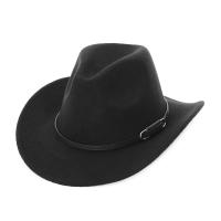 Sombrero De Vaquero Occidental Para Hombres Y Mujeres Amplio Para Otoño Invierno Estilo Cowgirl Fedora Casual Material COTON Y POLYESTER - details 0