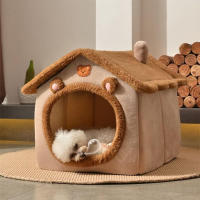 Casa De Mascotas Plegable Para Perros Y Gatos Pequeños Con Alfombra Sofá Lavable Y Desmontable Casa De Encaje Para Pequeños Y Medianos Perros Y Gatos - details 4