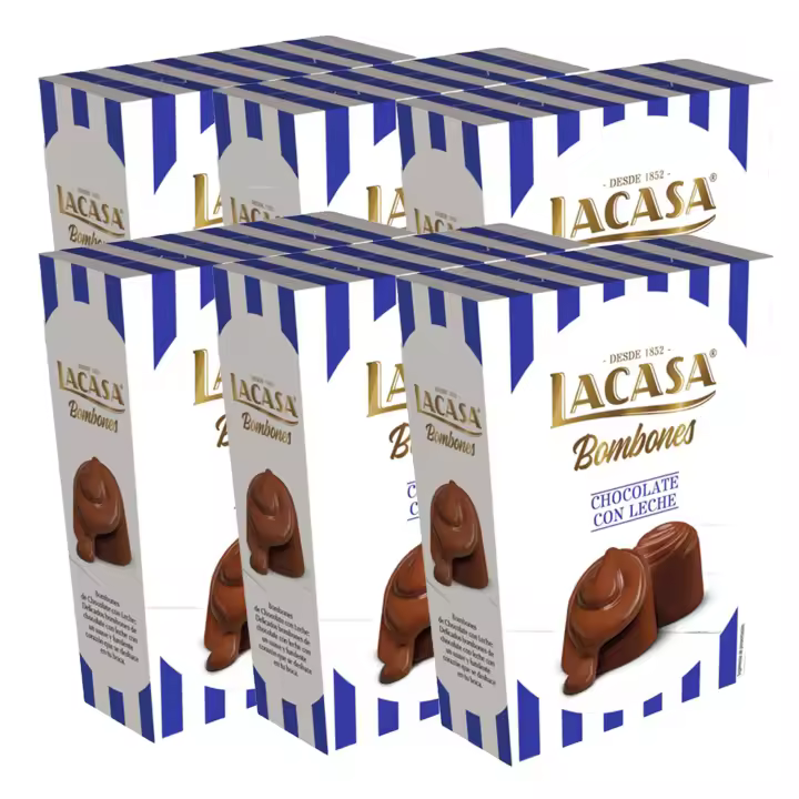 Lacasa Lote de 6x Caja de Bombones Café con leche 72G - 1