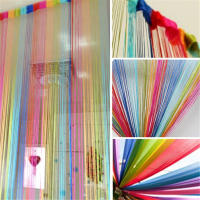 Cortinas De Hilo Coloridas 200x100cm Divisor De Pantalla Para Puerta Pared Ventana Panel Con Borla Modernas Para Sala De Estar - details 0