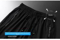 Pantalones Casuales Para Hombre Verano 2025 Ice Silk Delgados Talla Grande Cintura Baja Secado Rápido Joggers De Pierna Ancha Hasta El Tobillo - details 7
