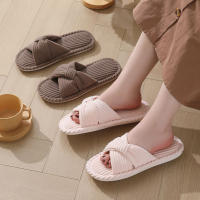 Zapatillas de felpa cruzadas para mujer - Nuevo modelo invierno/otoño, cálidas y cómodas para uso en casa - details 3