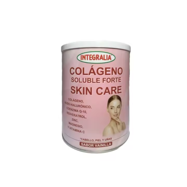 Colageno skin care soluble (sabor vainilla) 300 ml. Integralia. Complemento alimenticio a base de colágeno hidrolizado, ácido hialurónico, resveratrol, Q10, zinc, vitaminas C, magnesio, este producto recupera la salud de la piel, su tersura e hidratación. - 1