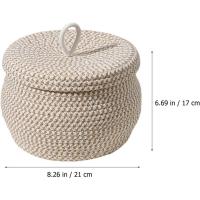Cesta De Almacenamiento De Algodón Con Tapa Cesta Decorativa Para La Cocina Organizador De Hogar Tamaño 21x21x17cm - details 1
