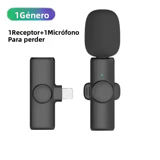 Micrófono Lavalier Dual Inalámbrico Profesional Para iPhone Android Móvil PC Con Botón De Corbata Y Cuello Microfono Para Vlog Y Live - 1