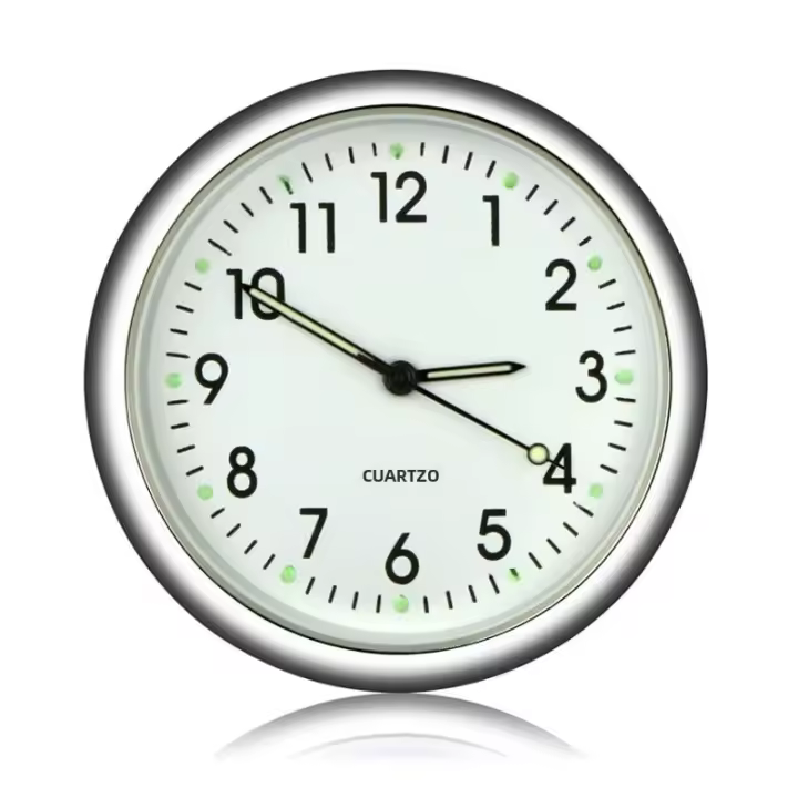 Reloj De Coche Miniatura Adhesivo Interno Para Automóviles Reloj De Cuarzo Digital De 40mm Ornamento De Auto Para Mecánicos - 1