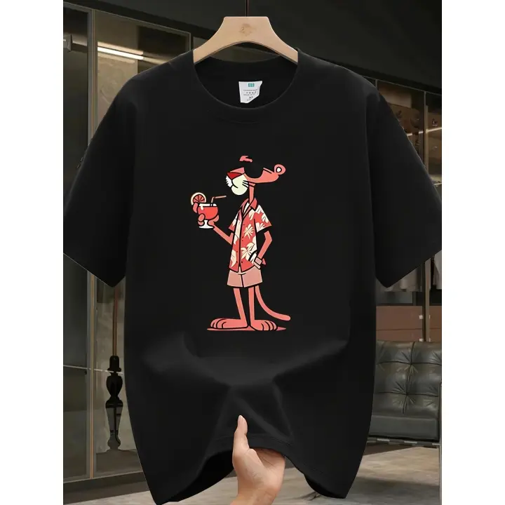 Men'S Casual Short-Sleeve T-Shirt with a Trendy Print, Made of Heavyweight Pure Cotton, Perfect for Spring And Summer. - 1